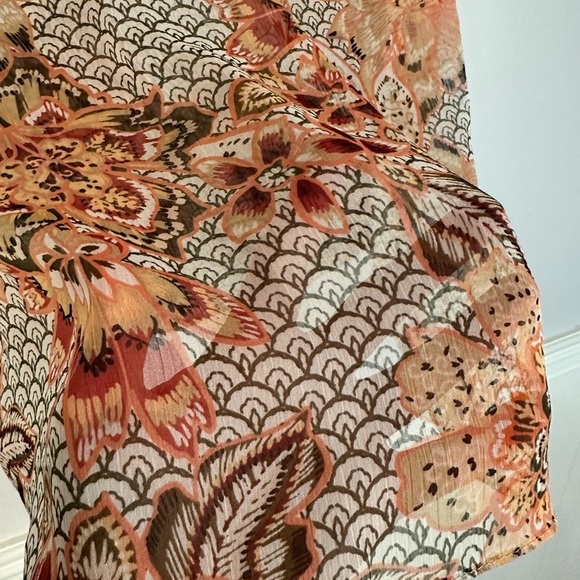 Misa Los Angeles Women’s Short Flutter Sleeve Tie V-Neck Blouse Sz L GUC - Picture 4 of 9